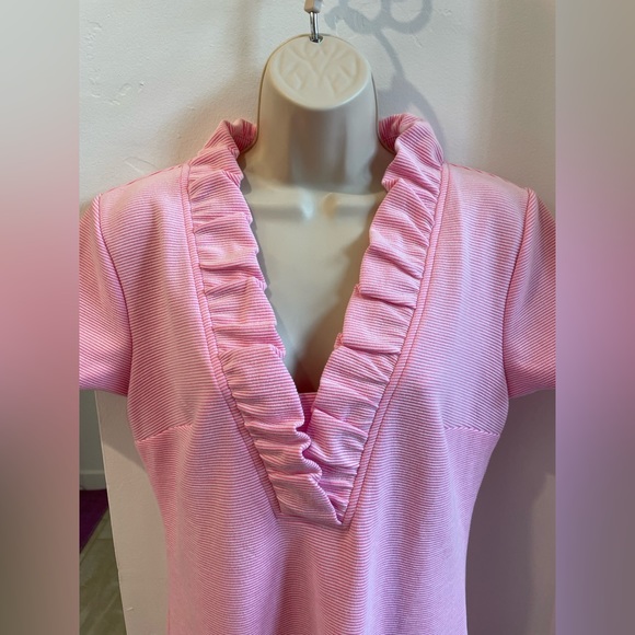 RARE👚Lilly Pulitzer Tisbury Shift Dress in Prosecco Pink🌸Lucky Catch Stripe😍 - Picture 2 of 15